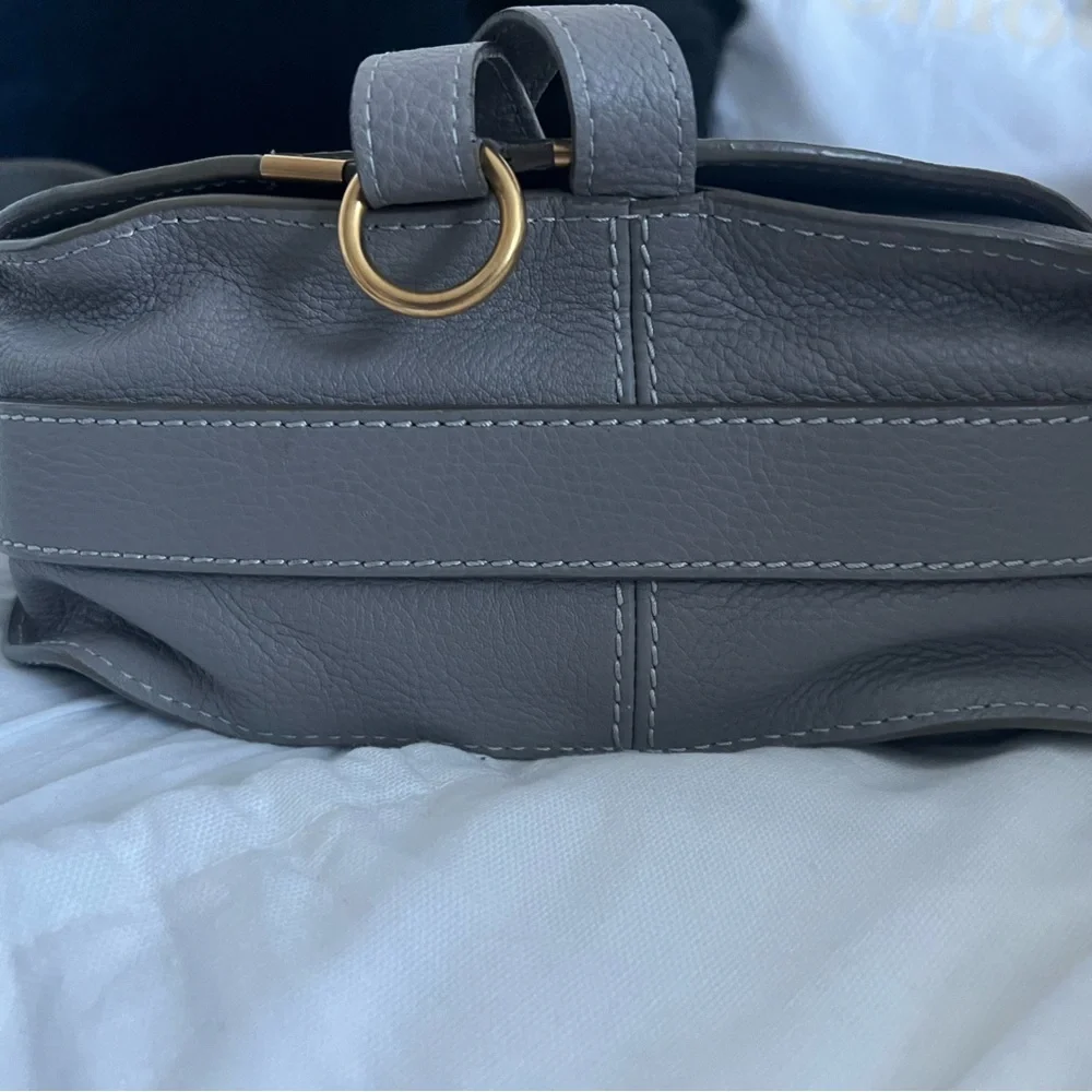 Chloe Marcie large Saddle bag grey - Picture 9 of 13